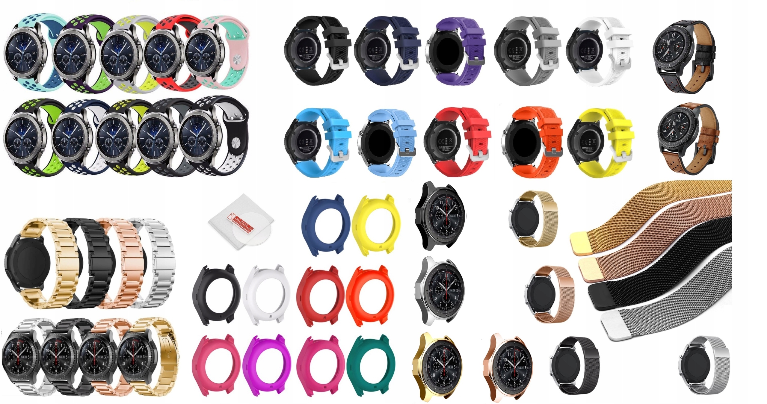 PASEK DO SAMSUNG GEAR S3 GALAXY WATCH 46MM 3 45MM Materiał guma