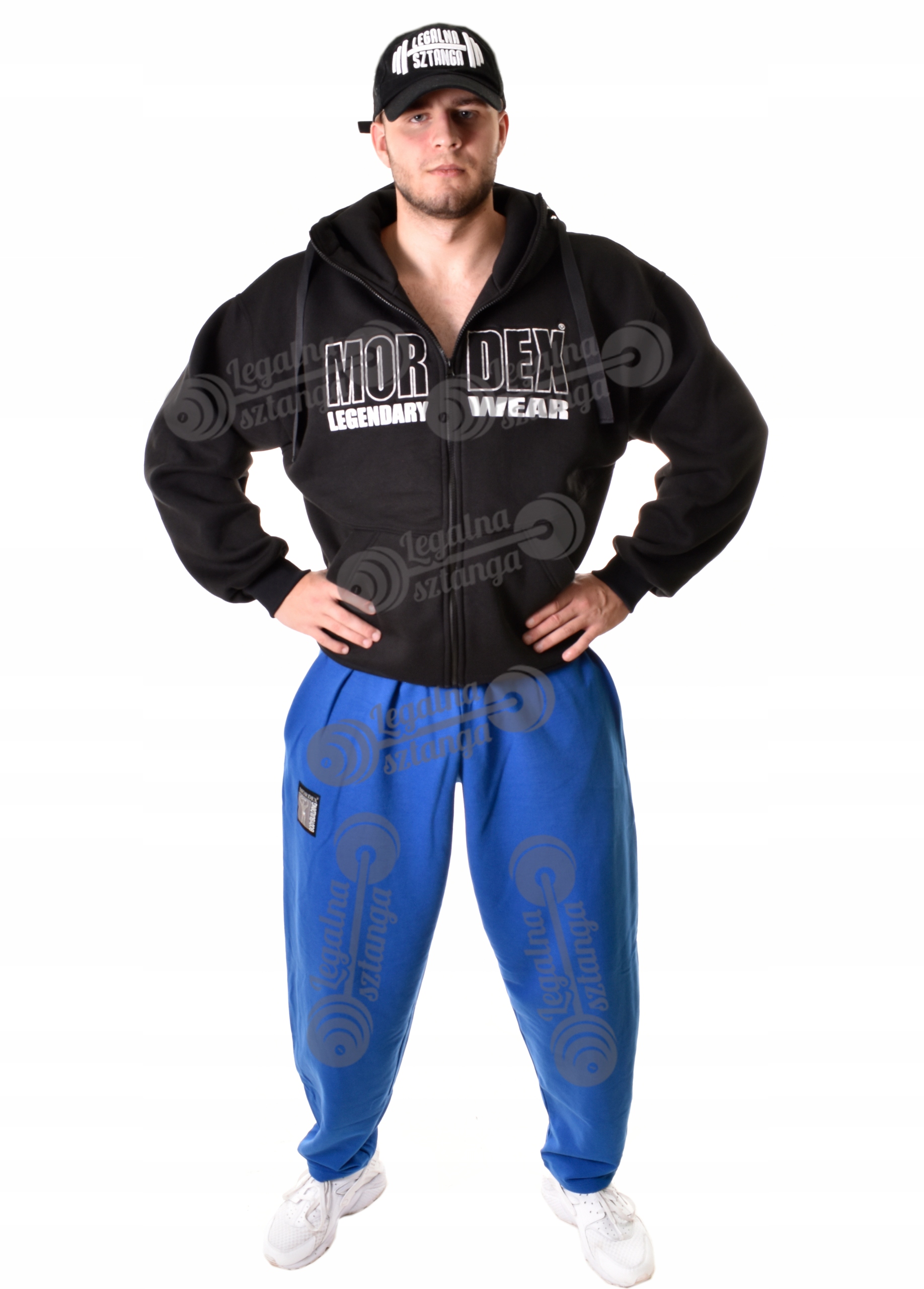 Spodnie dresowe Mordex niebieskie XXL siłownia