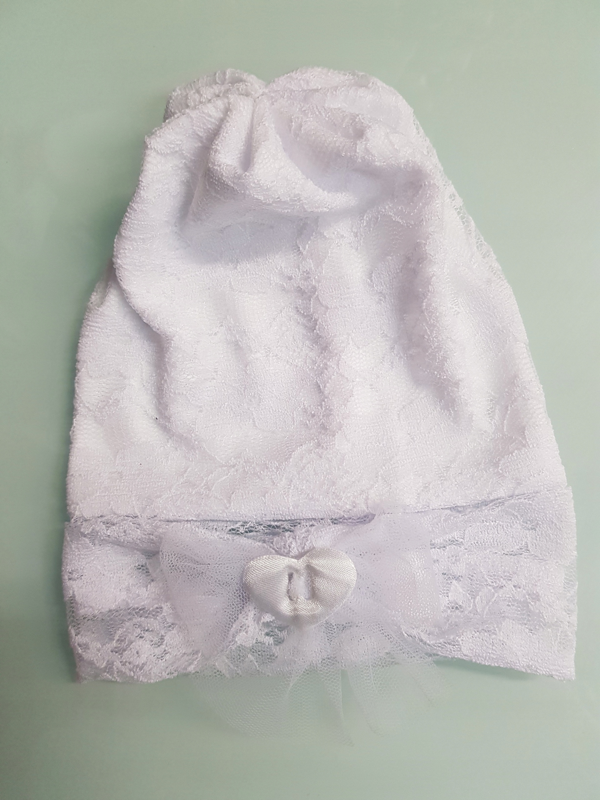 KPL CZAPKA KORONKA + OPASKA TIUL 3-12MCA PODSZEWKA Rozmiar 40-46 cm