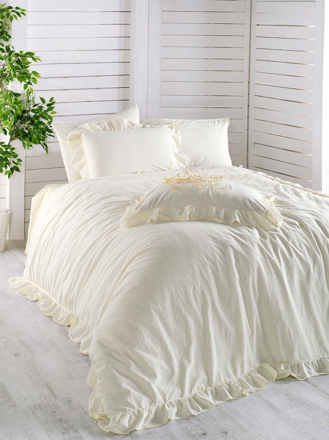 

Pościel Stonewashed 100% Bawełna Falbana 200x220