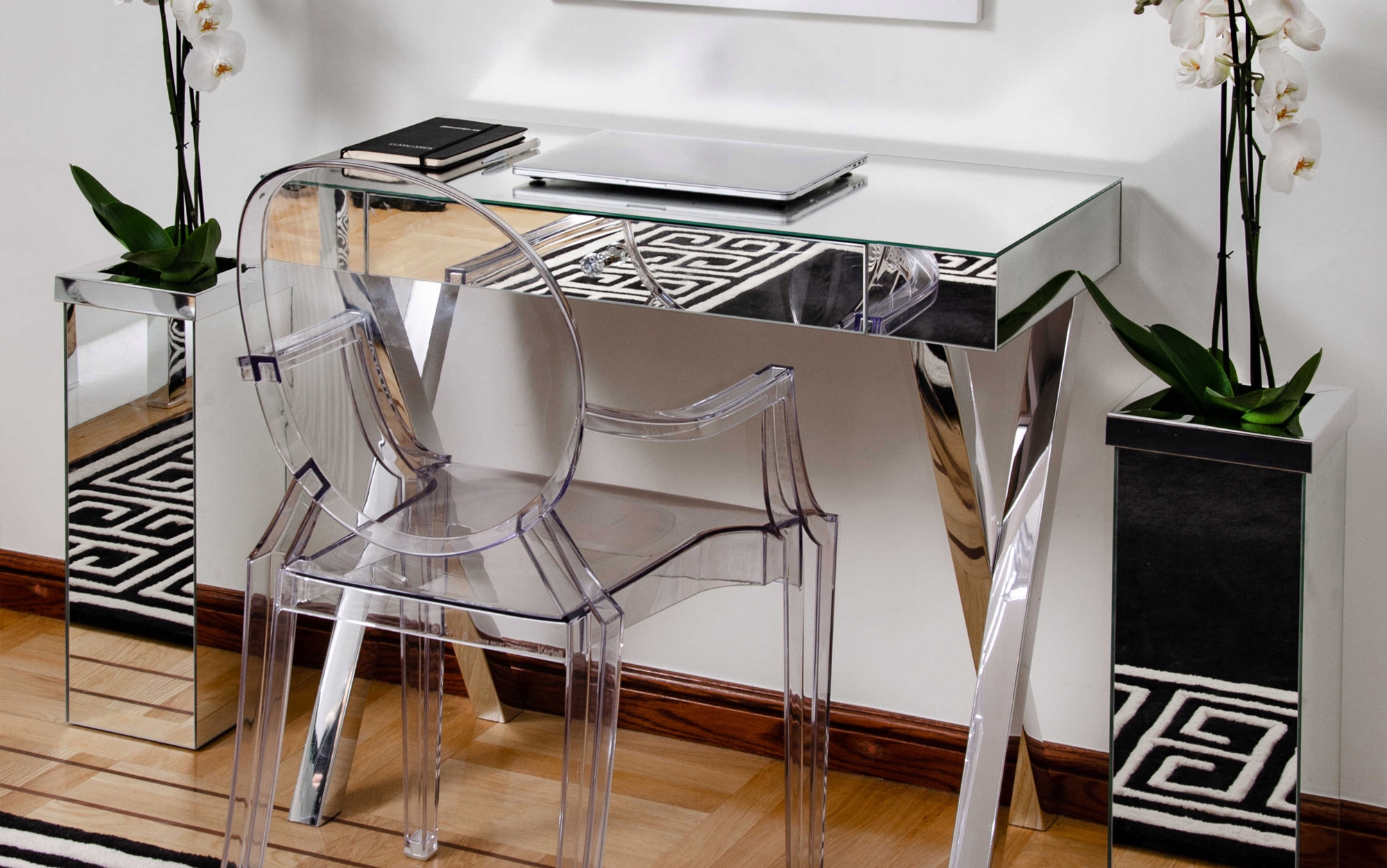 Szafka nocna lustrzana z szufladami GREENWICH Marka inna