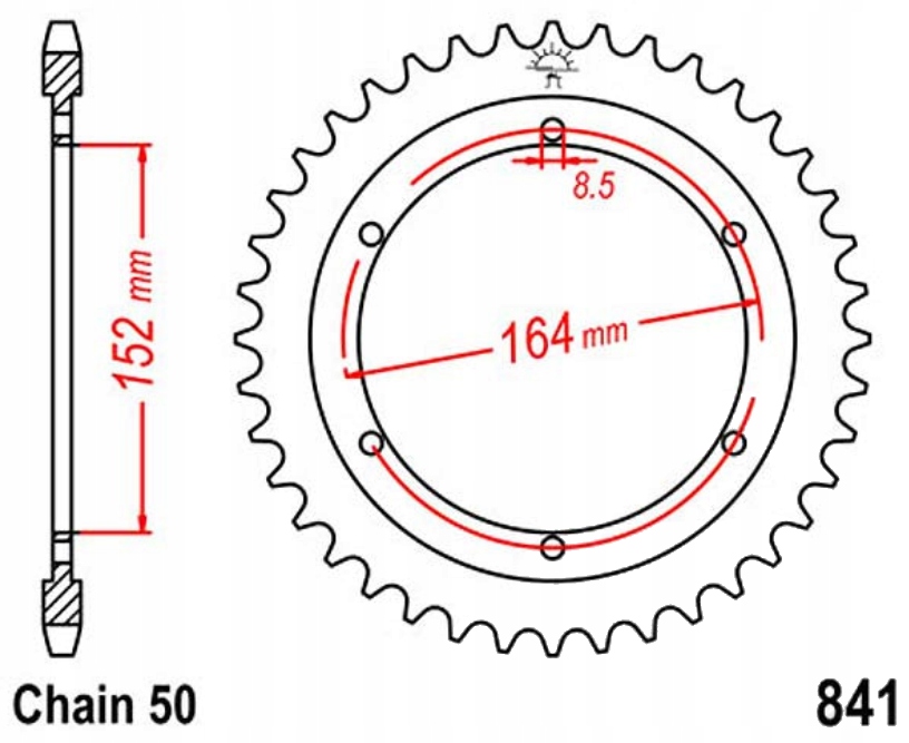 Zadní ozubené kolo 530 Jtr 42Z Yamaha Sr 500 Sp 78-90
