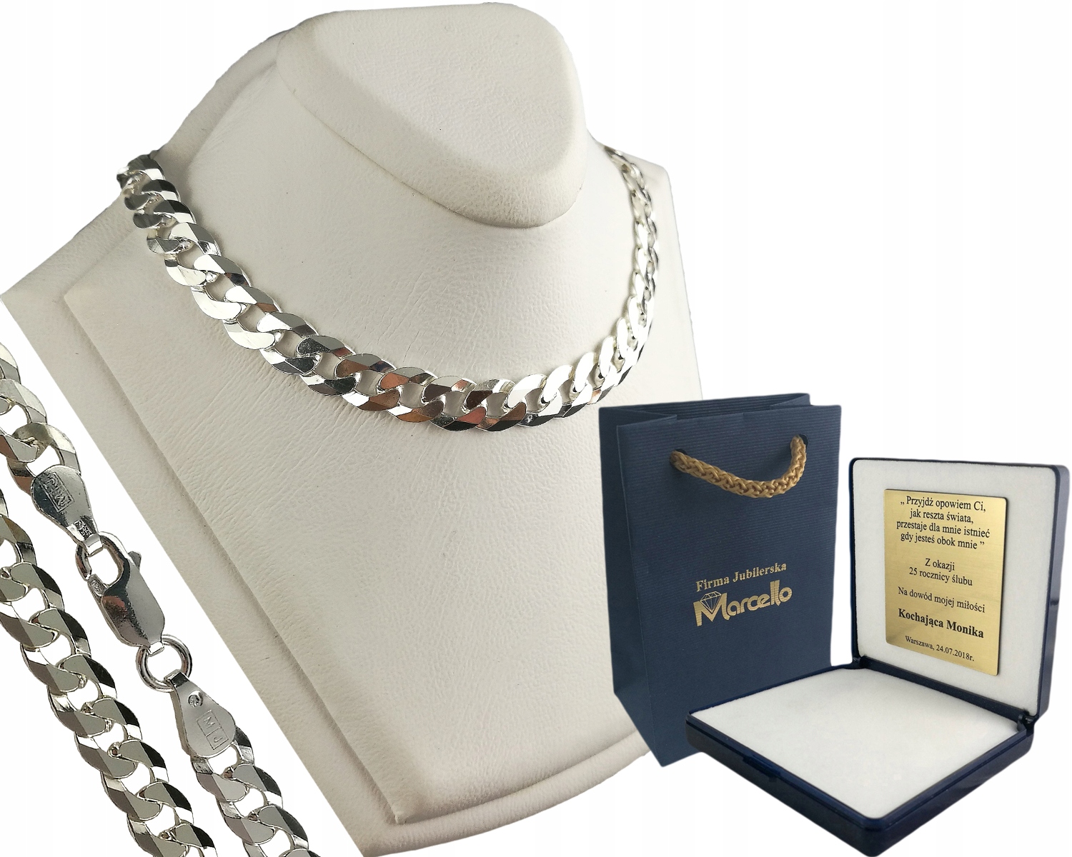 

Łańcuszek Srebrny Męski Pancerka 45cm/7mm Grawer