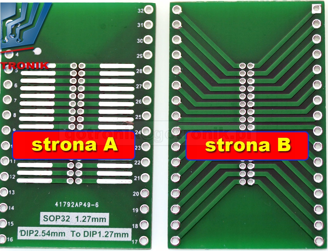 

Płytka drukowana SOP32 na DIP32____________PCB-125