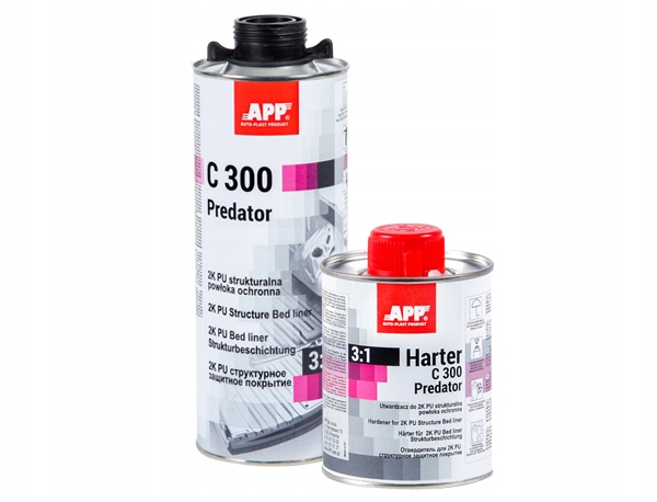 Powłoka ochronna strukturalna CZARNA + utwardzacz C300 PREDATOR 800ml | APP