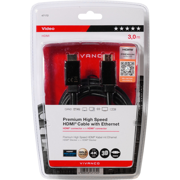 

Hdmi 3m 2.0 4K UHD/HDR10 Dolby Vision 18Gbit/s Arc