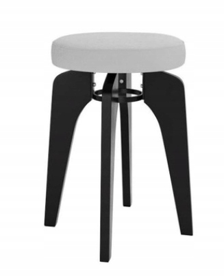 Taboret Bukowy KOSMO lakierowany Czarny MIĘKKI