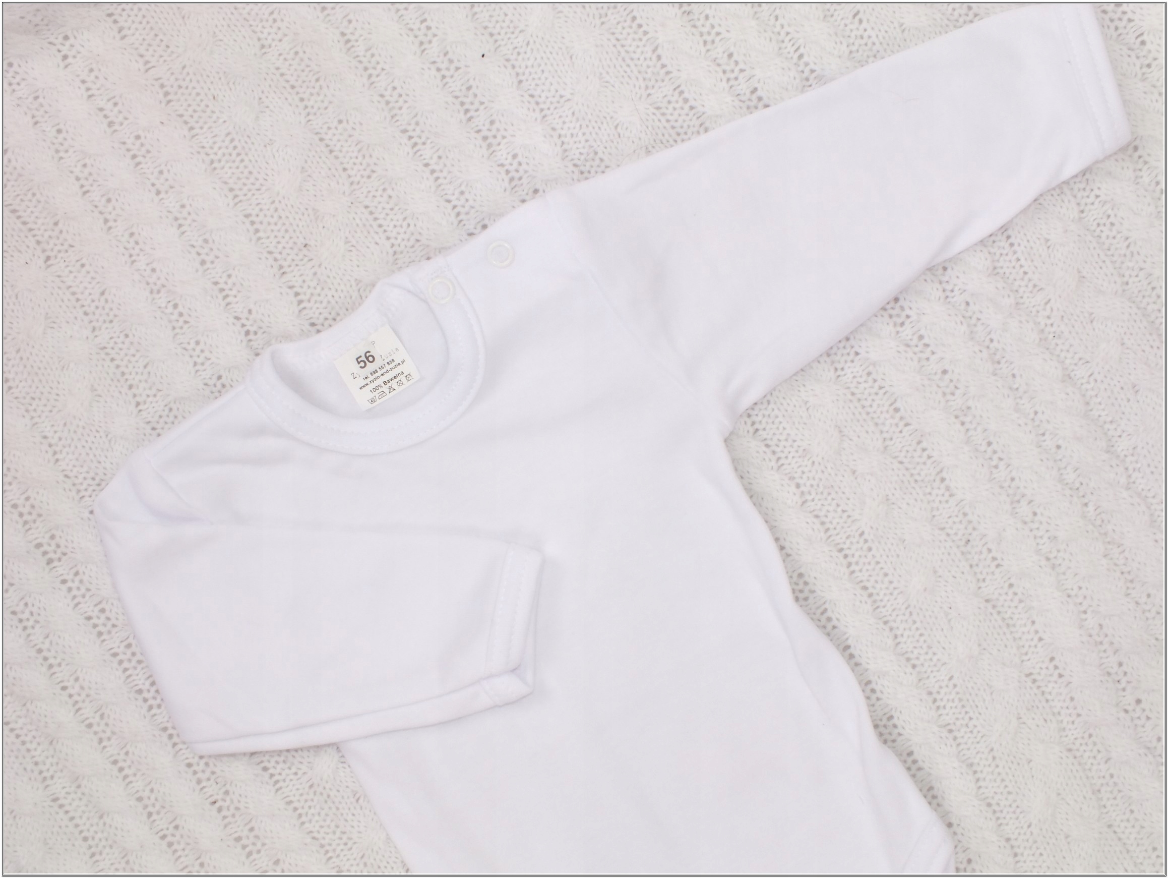 Białe Body 100% Bawełna na długi rękaw 74 Rozmiar 74