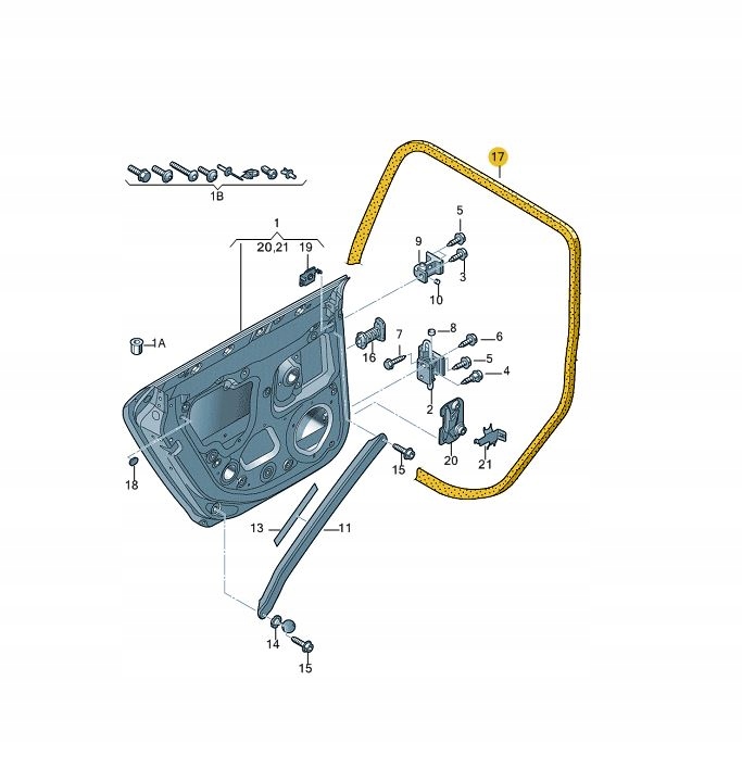 USZCZELKA DRZWI TYL WEWNETRZNA AUDI A3 8P RS3 ASO Parts manufacturer Audi original OE