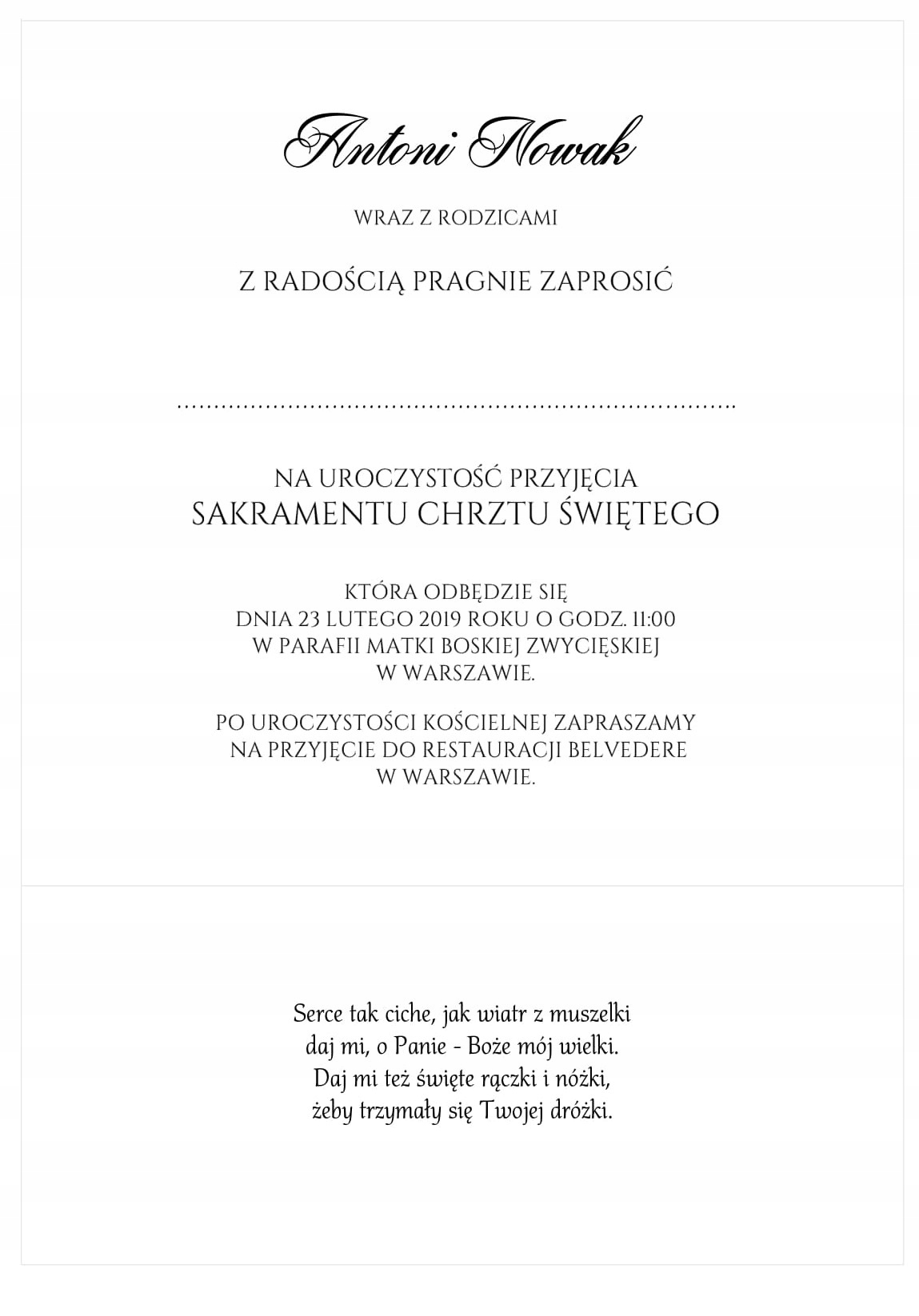 ZŁOTE STÓPKI zaproszenia na CHRZEST Chrzciny STOPY Grubość papieru 246 g