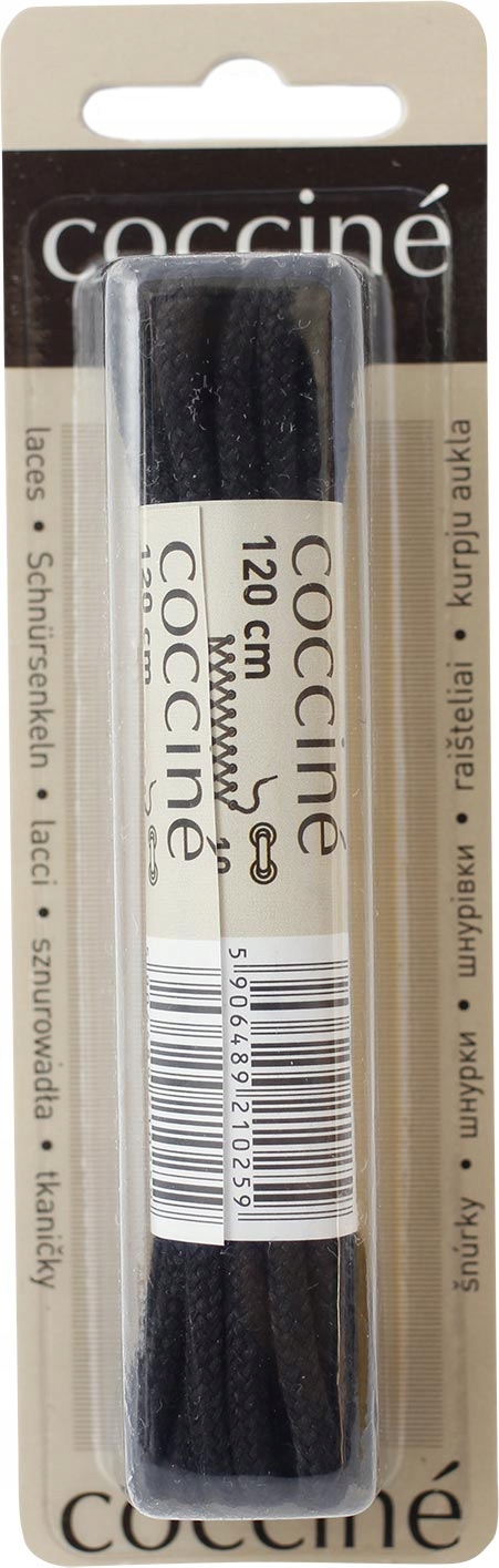 

Sznurowadła blistrowane 120cm 3mm- Czarne Coccine