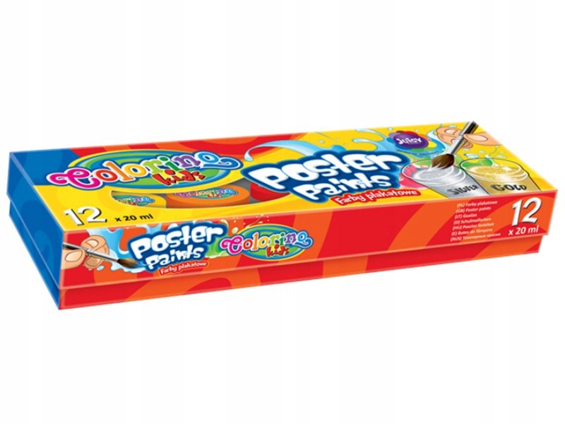 FARBY PLAKATOWE KIDS 12 KOLORÓW 20ML COLORINO