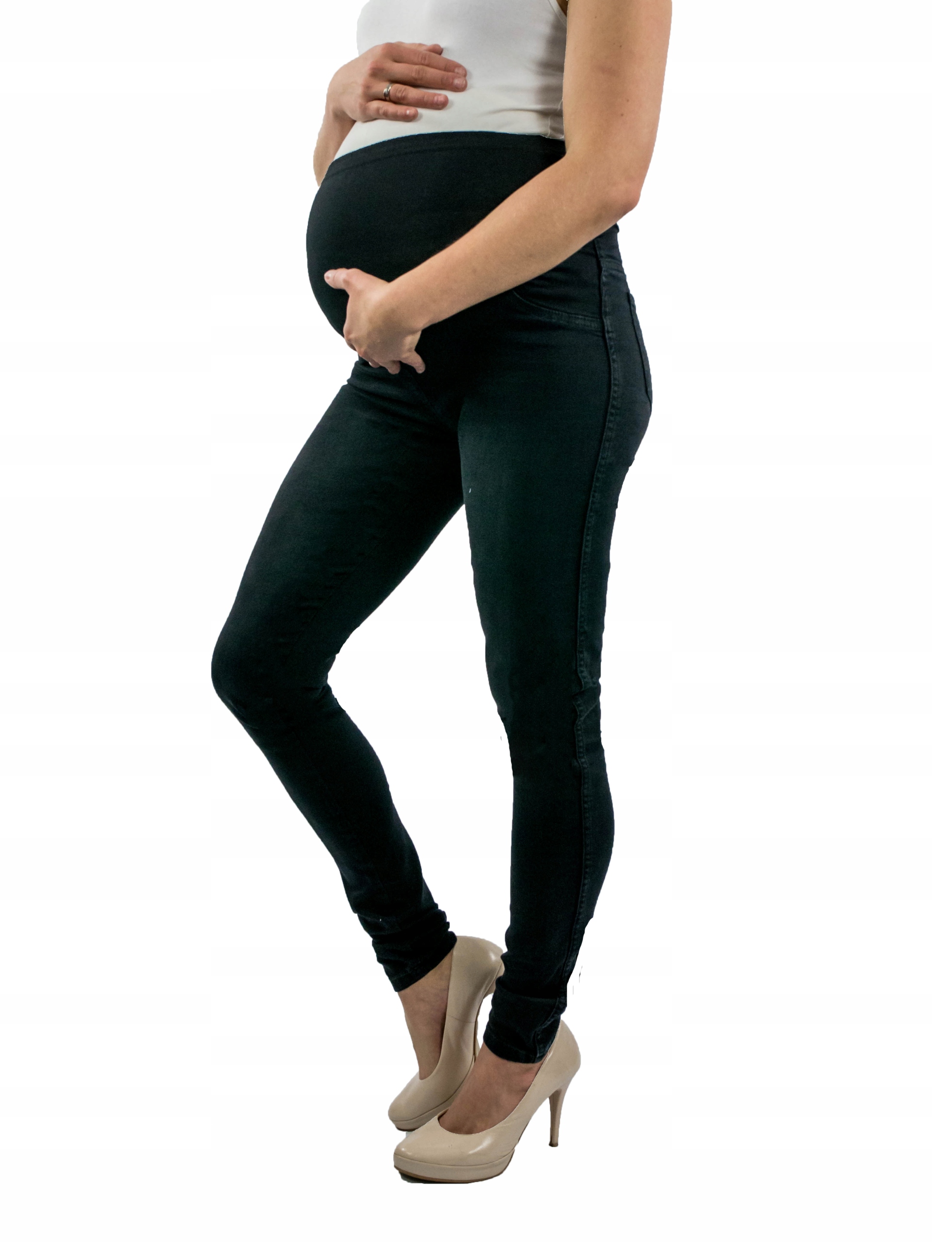 

Spodnie Ciążowe Jeans Rurki XXL Czarne