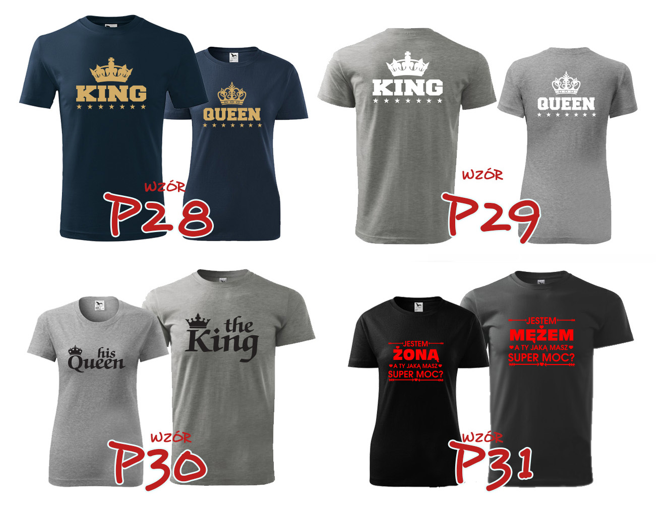 DAMSKA M MĘSKA L DWIE KOSZULKI DLA PAR WALENTYNKI Waga produktu z opakowaniem jednostkowym 0.55 kg