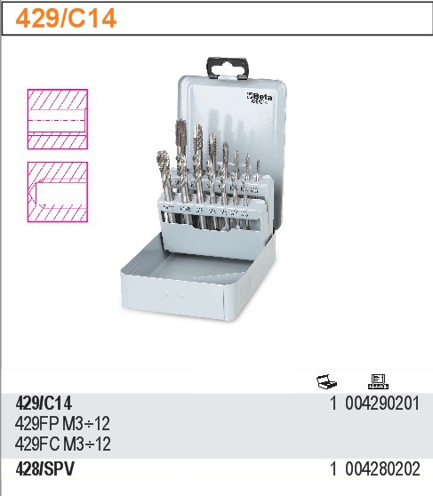 ZESTAW 14 GWINTOWNIKÓW MASZYNOWYCH BETA 429/C14 Marka Beta