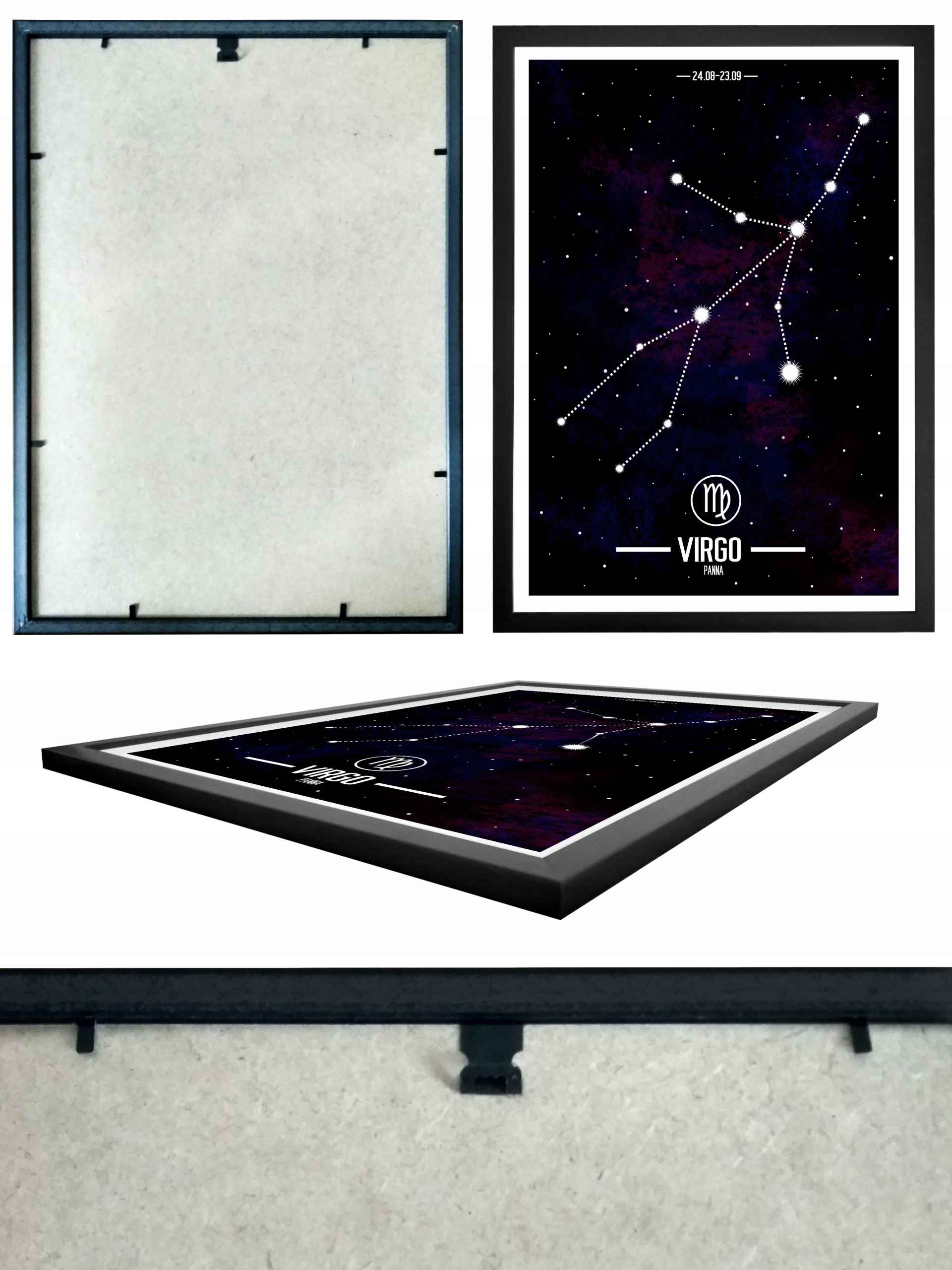 PLAKAT A3 ZNAKI ZODIAKU CZARNA RAMA PREZENT Marka inna
