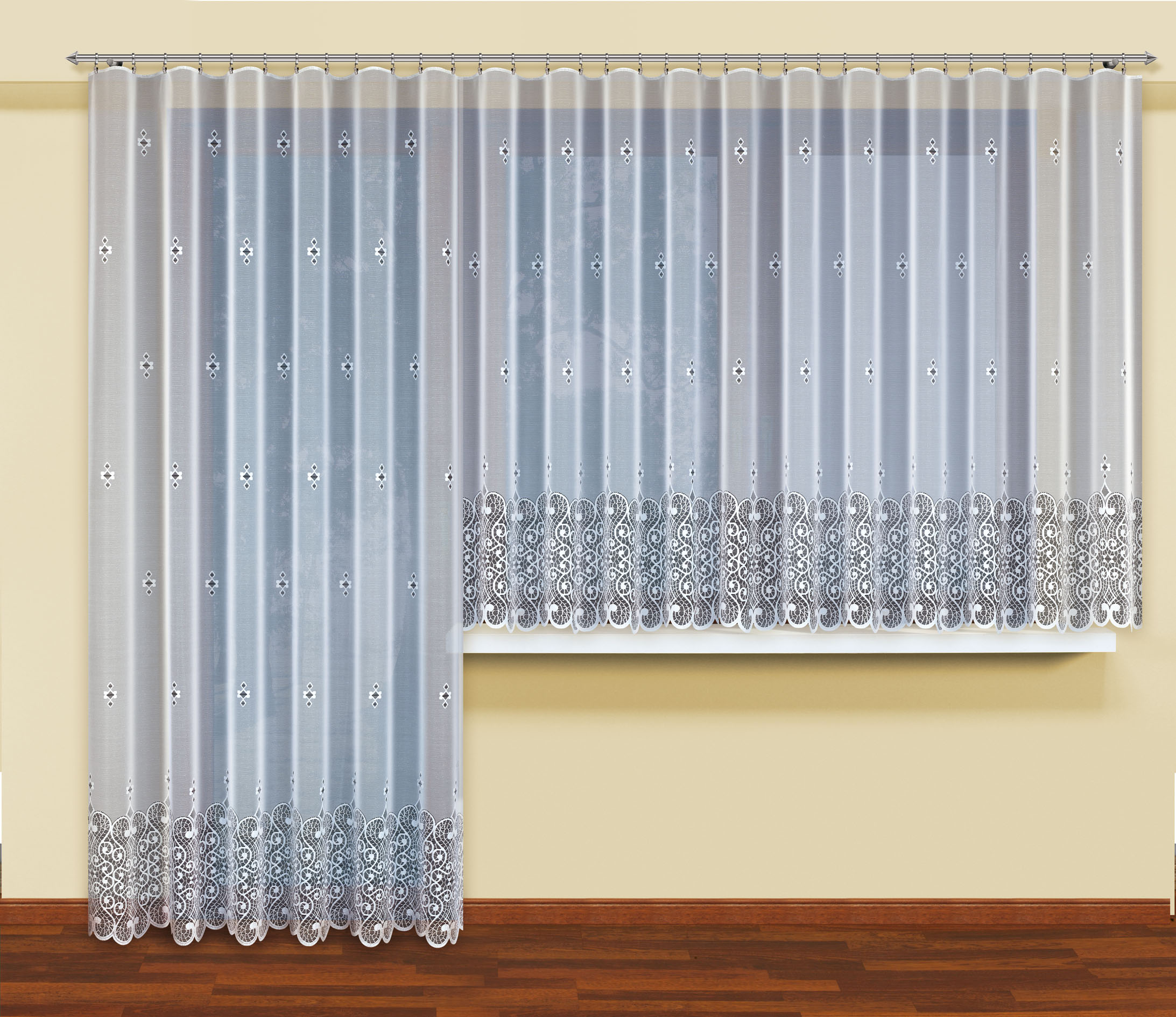 firany balkon gotowe 250x200 500x170 komplet tasma Wysokość produktu 230 cm