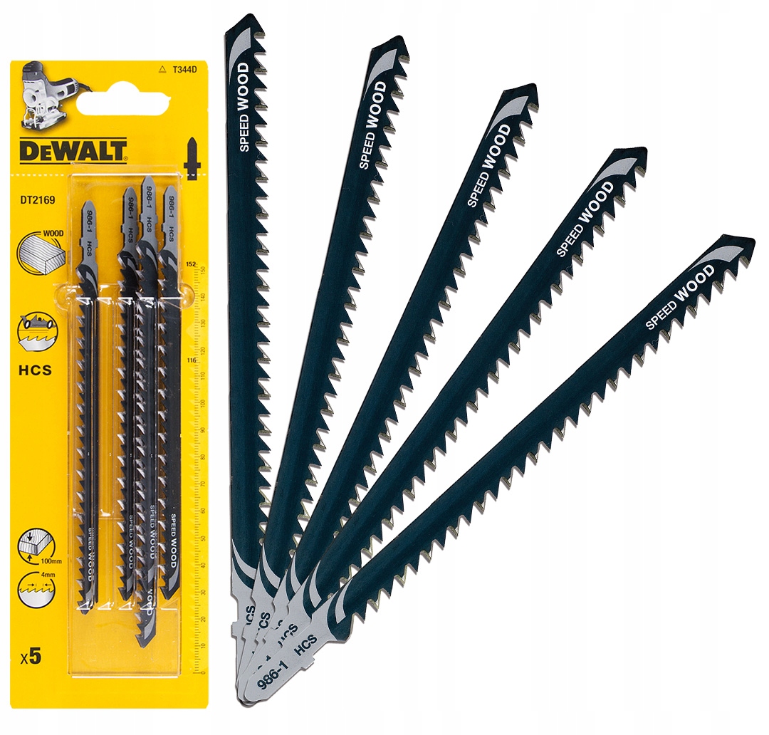 

5 brzeszczotów do wyrzynarek drewna DeWalt DT2169