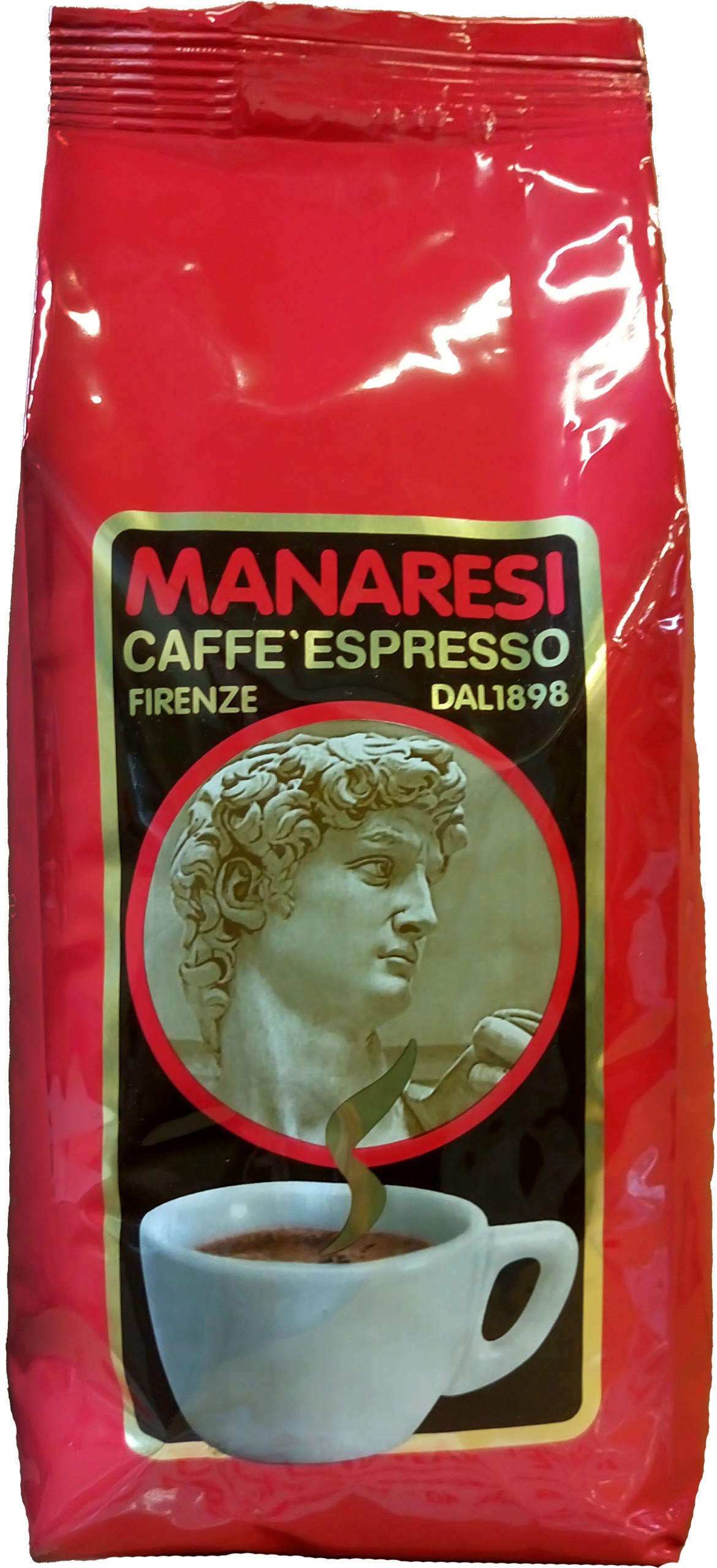 Kawa Manaresi extra bar rosso ziarno 1kg 50% arabiki urok Toskanii