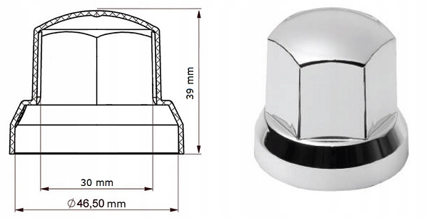 OSŁONA nakładka KOŁPAK ŚRUBY nakrętki KOŁA 30 mm Marka Dakarex