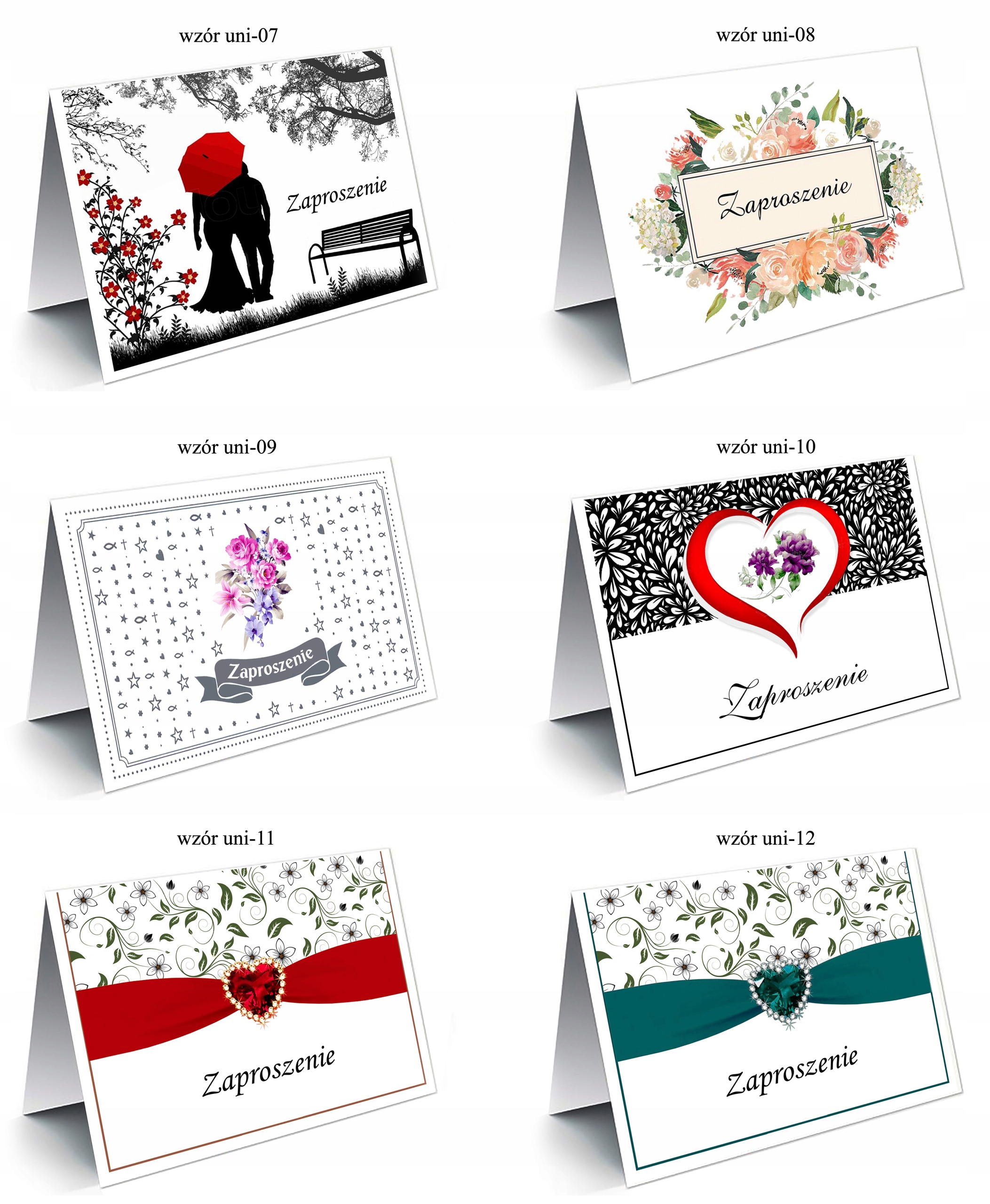 ZAPROSZENIA UNIWERSALNE - DUŻO WZORÓW Kolor dominujący wielokolorowy