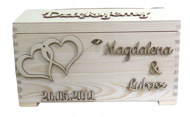 

Kufer skrzynka koperty wesele ślub AB4 imię data