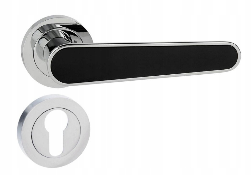 klika Prima chrom/černá rozety pod vložku Wb