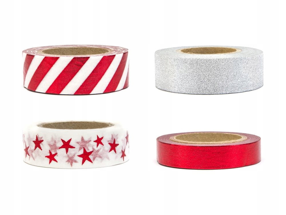 

Papierowa taśma dekoracyjna Washi Tape 10m 4szt.