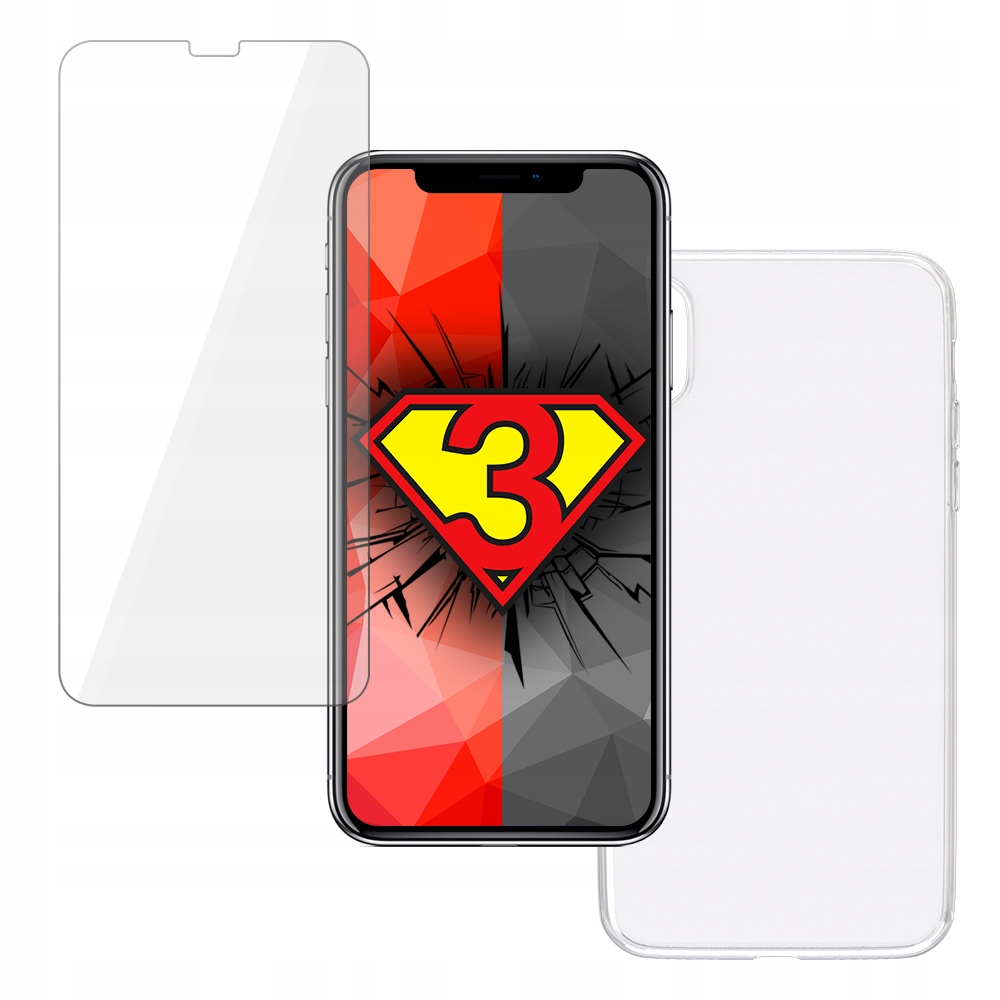 

Szkło hartowane +Slim Etui 3mk przód tył iPhone X