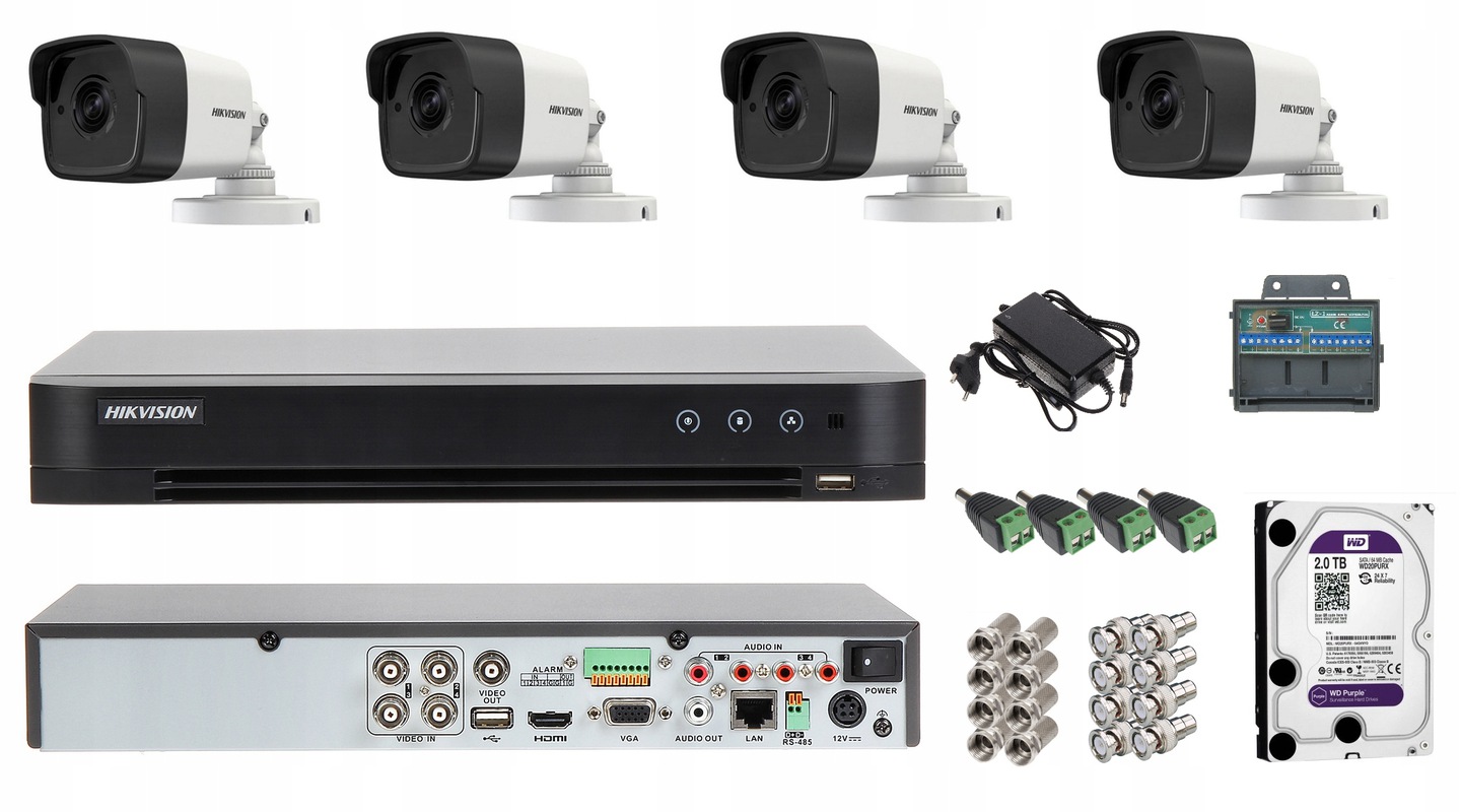 MONITORING DOMU ZESTAW KAMER HIKVISION 5 mpx IR40m