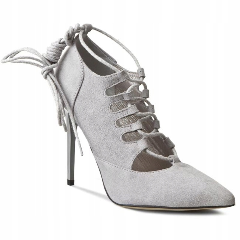 Boty R.Polański 36 šedé šněrovací elegantní klasické lodičky
