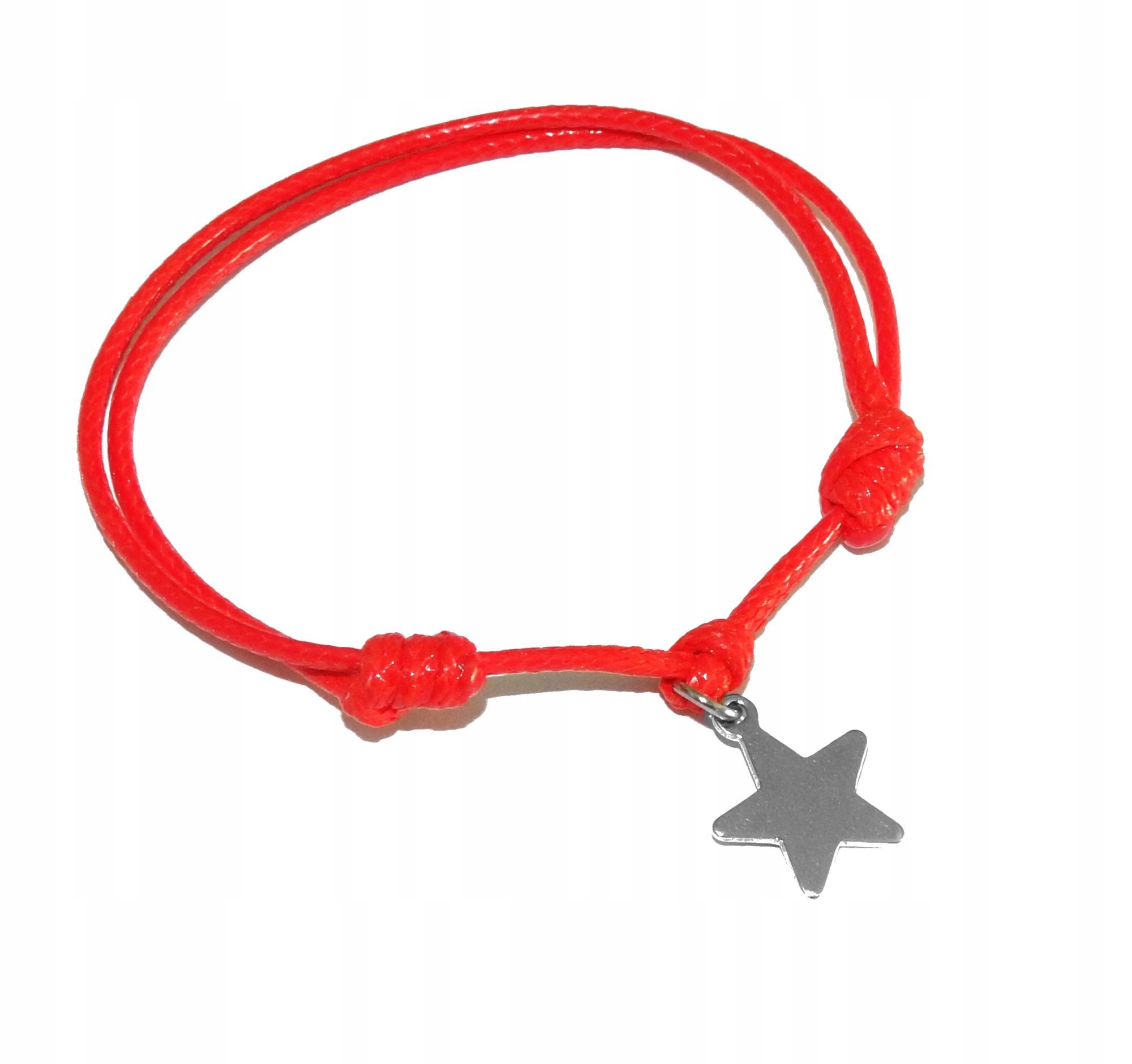 

Czerwona Bransoletka Szczęścia z Gwiazdką Stal