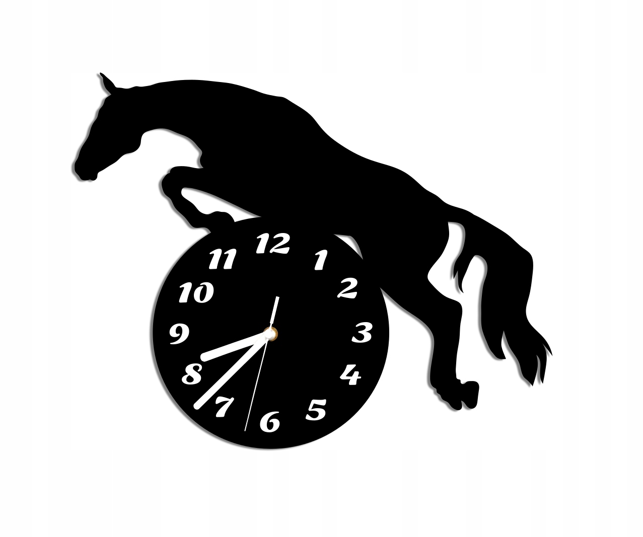 duży zegar ścienny koniem koń konie cichy jeździec