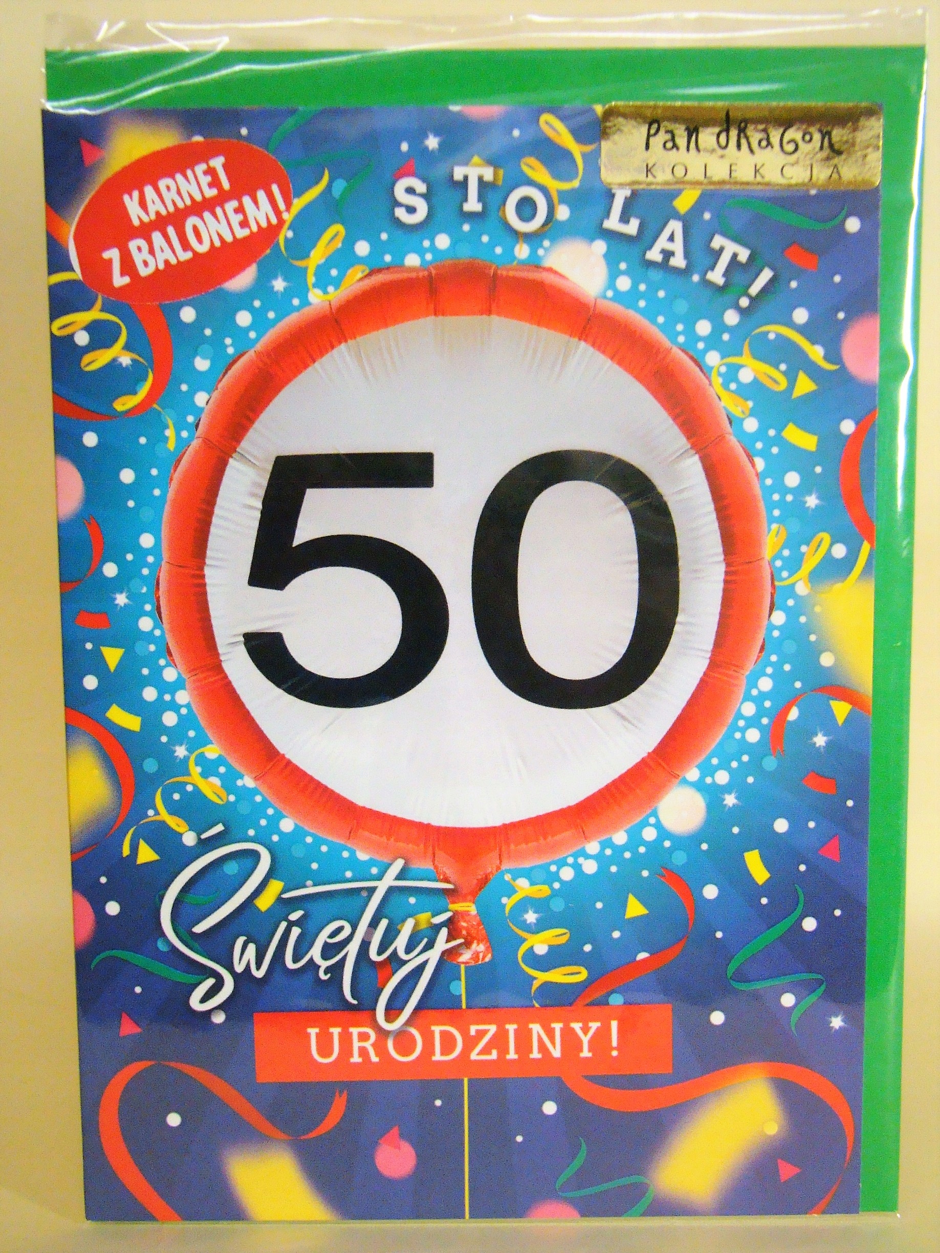 

50 urodziny kartka z Balonem