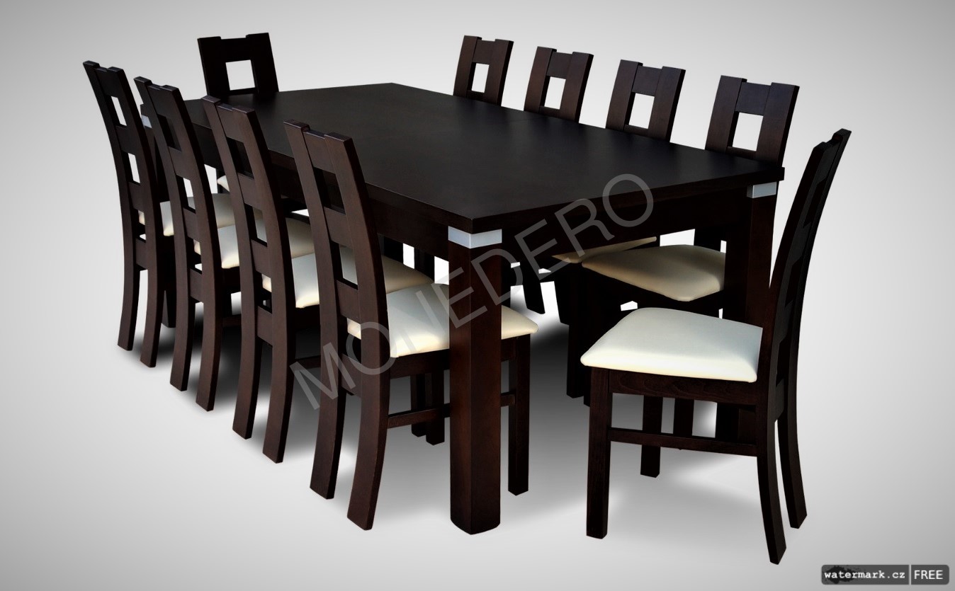 ZESTAW stół 100x200/300 i 10 krzeseł MK-41