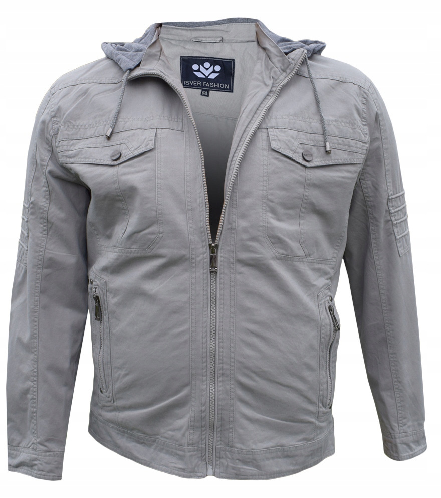 

10 Kurtka Wiosenna Letnia Jesienna Szara Roz. 4XL