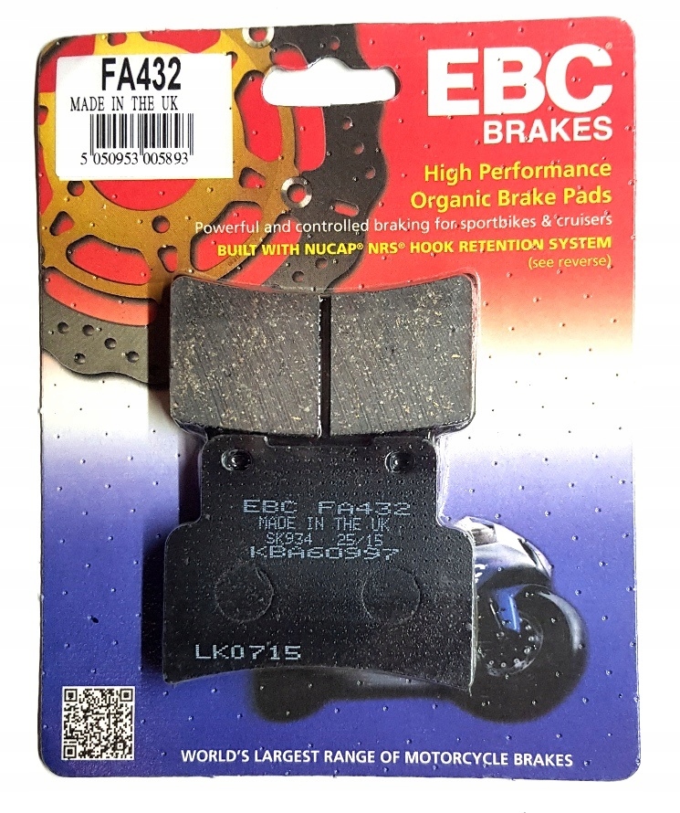 FA432 - ТОРМОЗНЫЕ КОЛОДКИ ПЕРЕДНИЕ YAMAHA MT-125 YZF-R 125