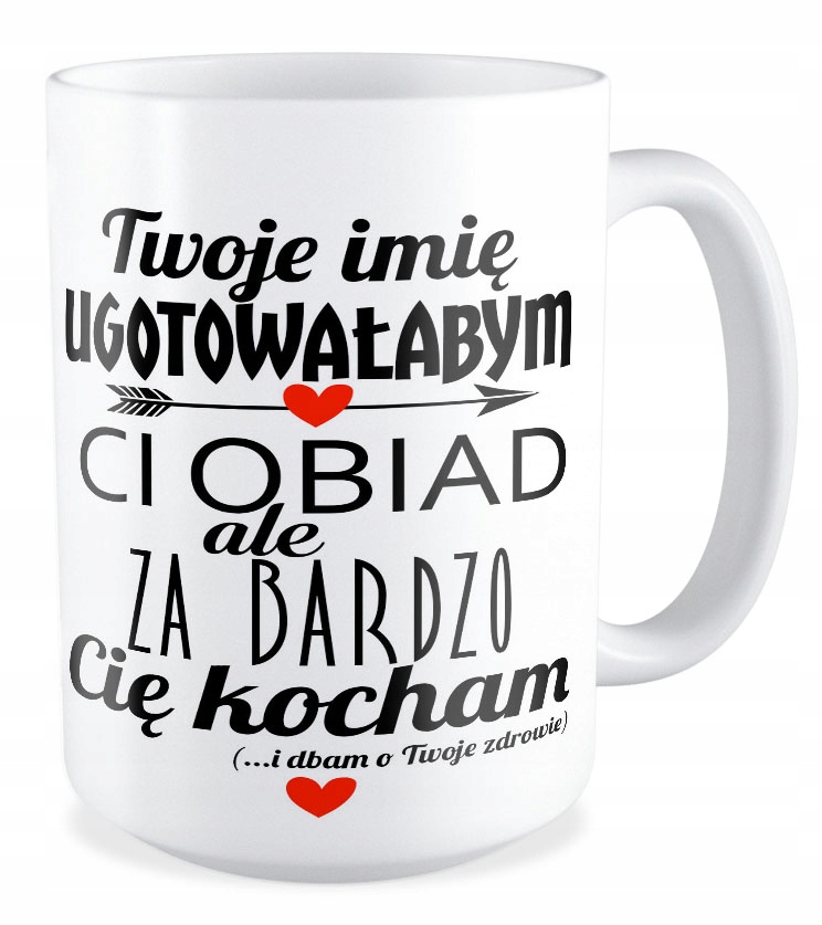 

Duży Kubek prezent Miłość Dla Niej Niego + Imię