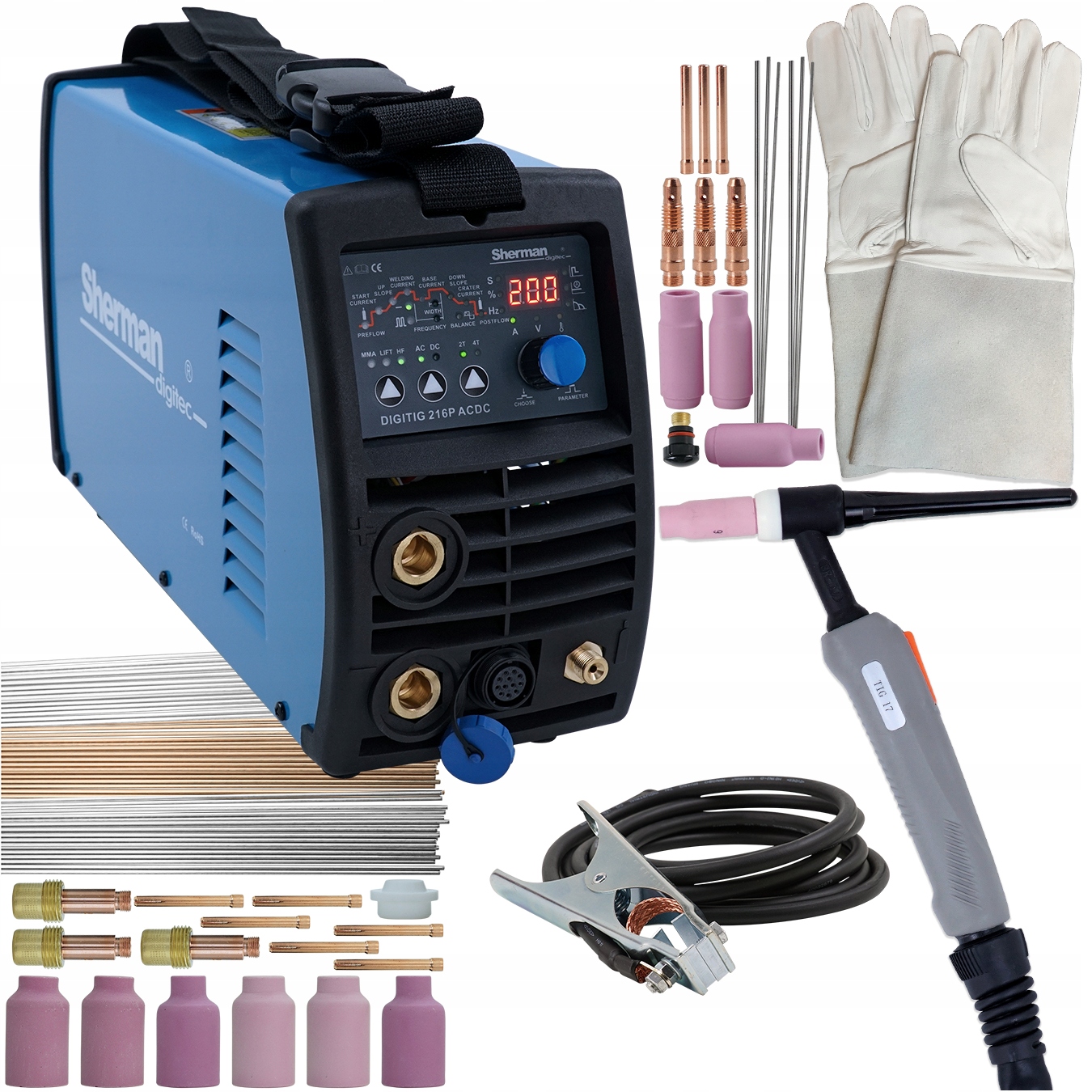 

Spawarka inwertorowa Tig 200 Ac DC Hf Puls zestaw