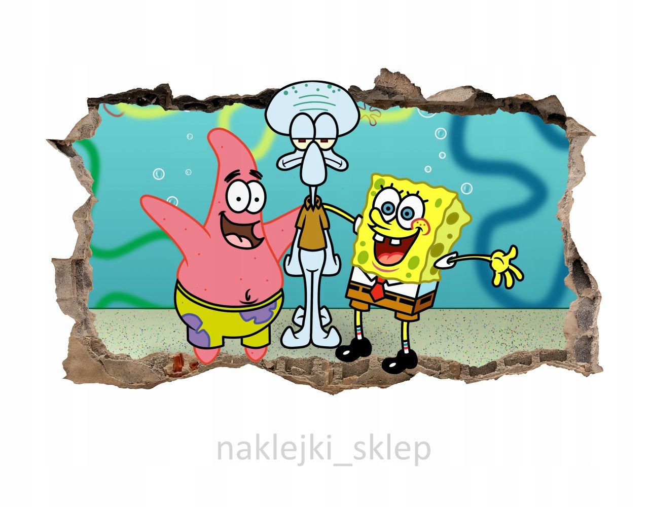 

Naklejka na ścianę Spongebob ścienne dziura 3D D10