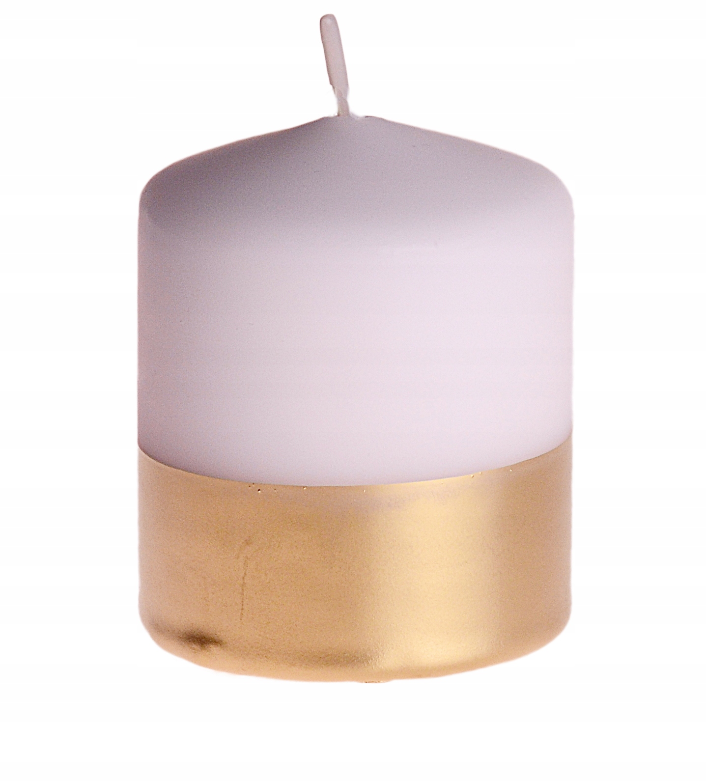 

Świeca Walec 6,5 X 7 cm Złoto-biała Świeczka