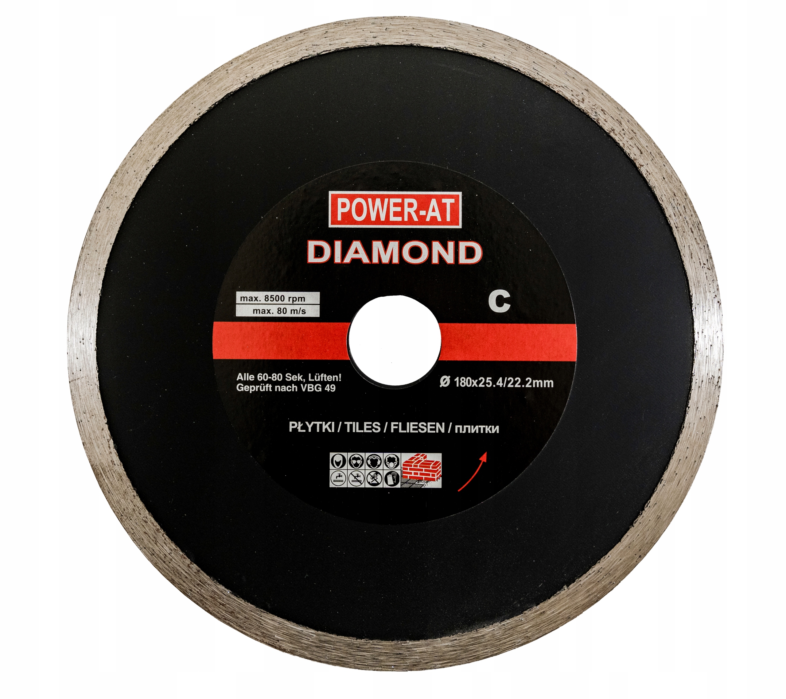 

Tarcza diamentowa 180 x 22,23 mm ciągła glazura
