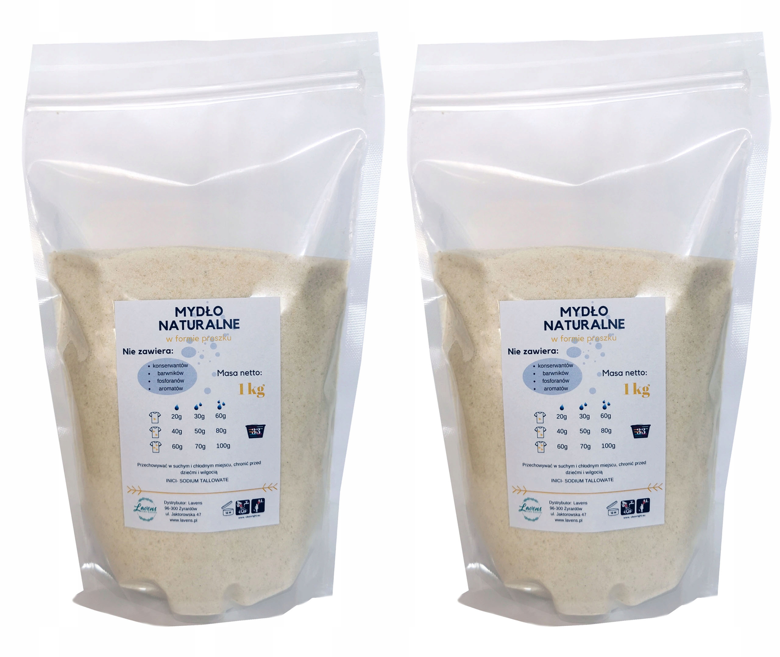 

Płatki Mydlane, Mydło W Proszku 2 x 1KG Naturalne