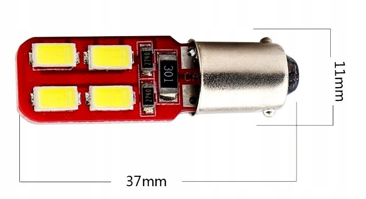 ŻARÓWKA BA9S LED 8 SMD T4W 200LM 5730 BIAŁA EAN (GTIN) 6438082033908