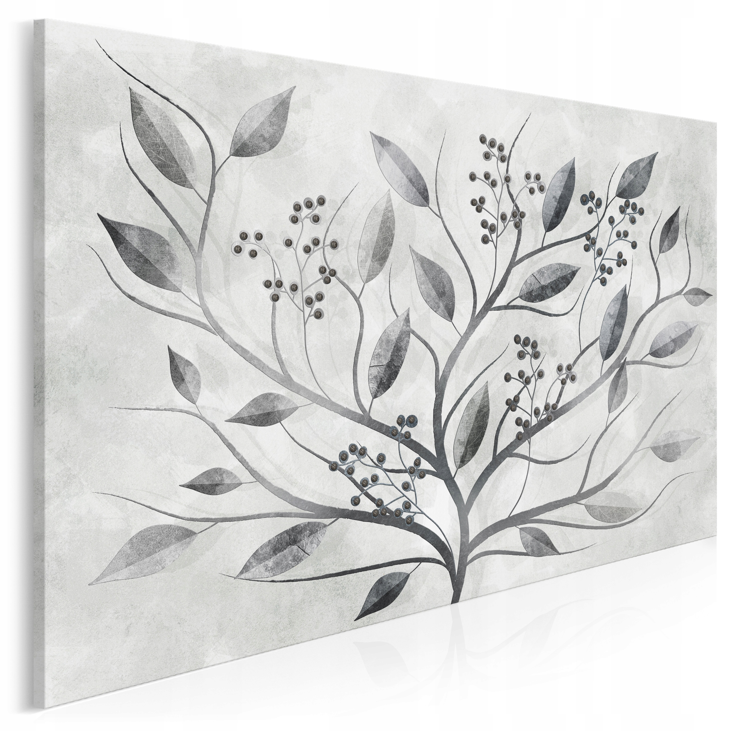 

93801 Obraz na płótnie Czarny Liście Roślina Art