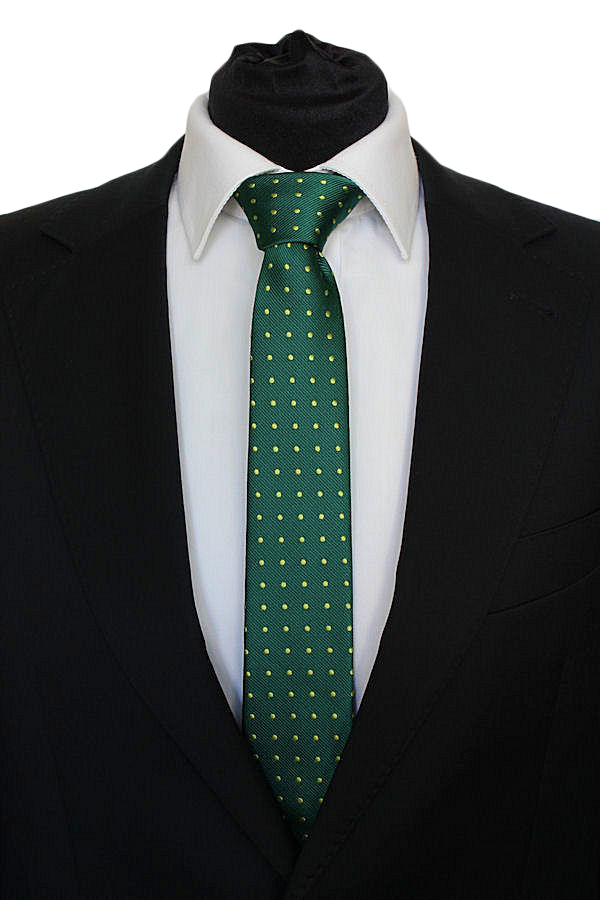 KRAWATY MĘSKIE WĄSKIE KRAWAT ZIELONY W KROPKI Płeć Produkt męski
