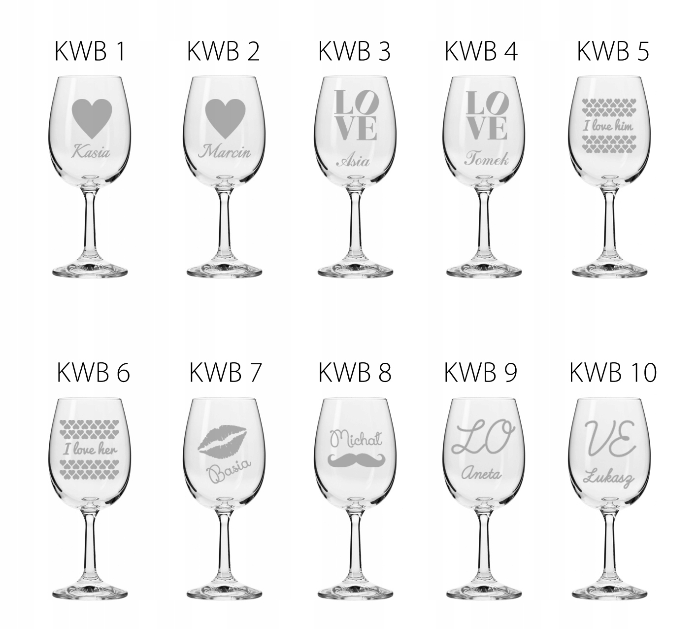 KIELISZKI DO WINA Z GRAWEREM NA ŚLUB PREZENT 250ml Marka inna