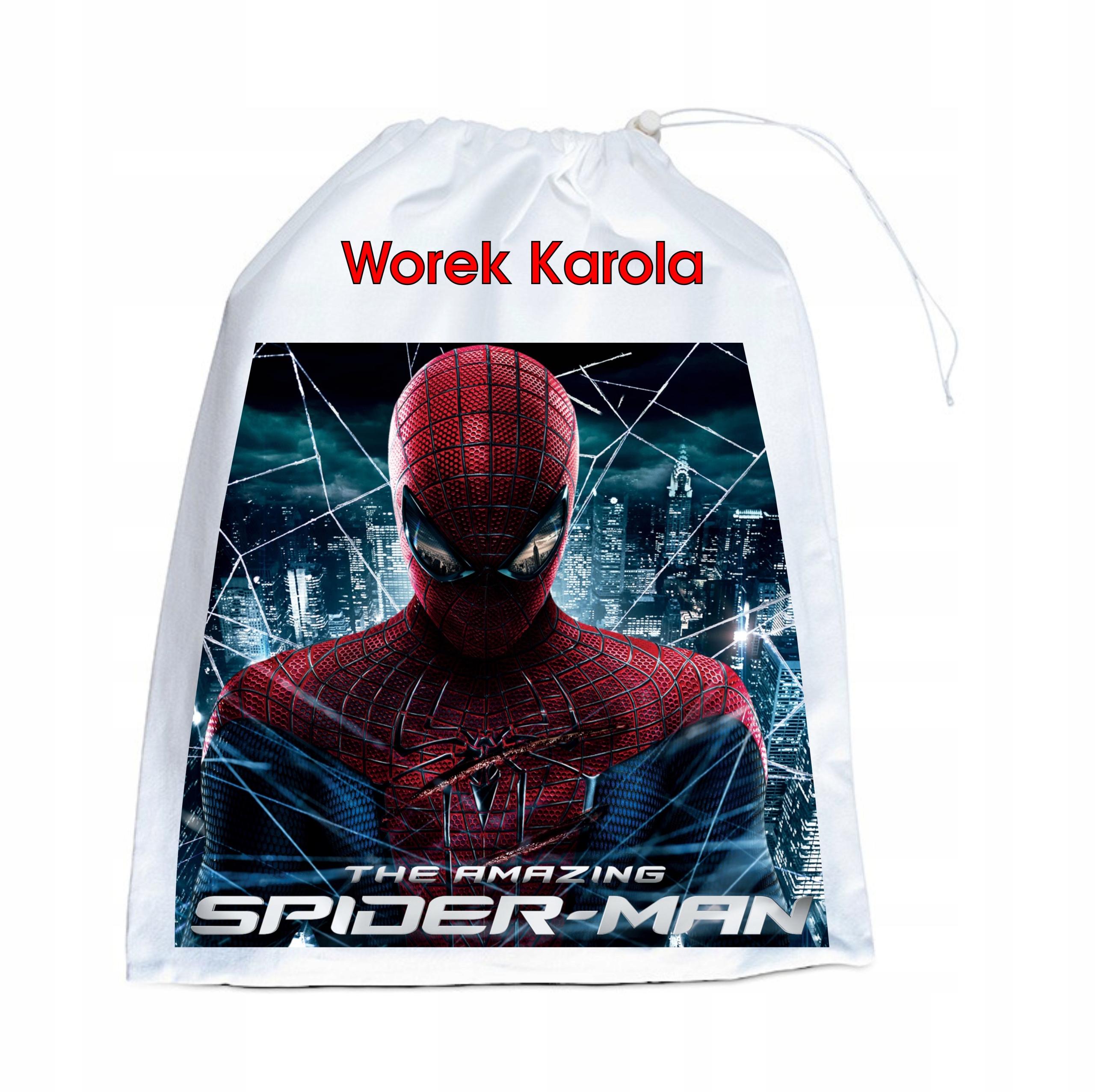 SPIDERMAN worek biały buty szkoła+imię
