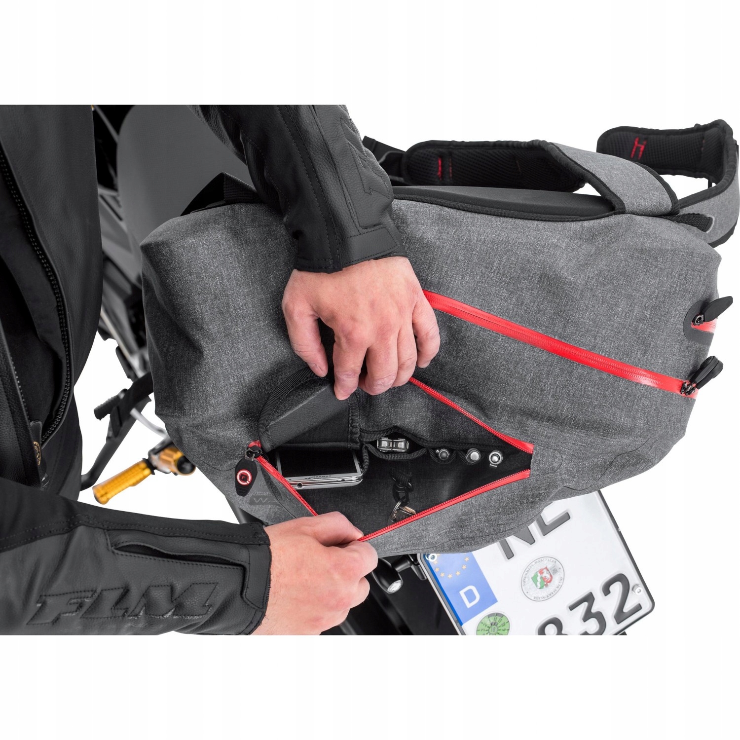 Plecak motocyklowy QBAG 12 wodoodporny Szary 20 L Producent Inny