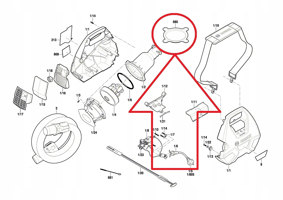 BOSCH Filtr do PFS 5000 E PFS 3000-2 - ORYGINAŁ Zasilanie elektryczne